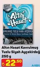 ALTIN HASAT KAVRULMUŞ TUZLU SİYAH AYÇEKİRDEĞİ 250 G